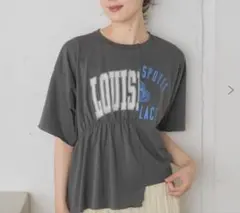 美品！RETRO GIRLリメイクTEEギャザー切替 チャコールグレーのサムネイル