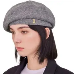 【VARZAR】バザール　スタッドロゴウール　ベレー帽　パクミニョン　グレー