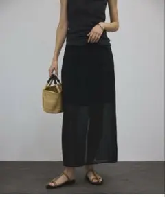カレンソロジー オーガンジー マキシ ロング フレア ポリエステル
