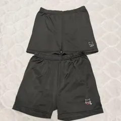 黒の猫刺繍ショートパンツ2枚セット135cm