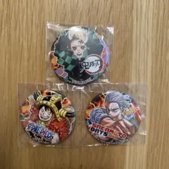 鬼滅の刃・ワンピース・サカモトデイズ缶バッジ 3個セット
