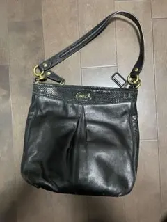 COACH ワンショルダーバッグ レザー ブラック レディース
