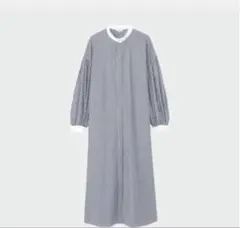 PLST バンドカラー ストライプ シャツワンピース（長袖） S