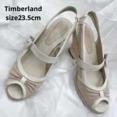 Timberlandベージュ オープントゥ ヒールサンダルsize23.5cmのサムネイル