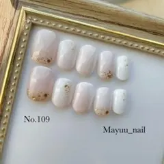 No.109 現品　サイズ•チップ変更可　ネイルチップ　ピンク×ホワイト　淡色