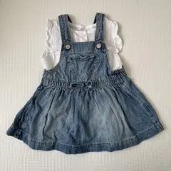 ギャップベビー　サロペット　スカート　デニムスカート　ホワイトブラウスセット