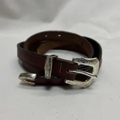 MONITALY モニタリー ウエスタン レザー ブラウン ベルト MONITALY モニタリー ウエスタン レザー ブラウン ベルト