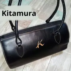 Kitamura　キタムラ　ハンドバッグ　ブラック　レザー　2層　ミニケース付き
