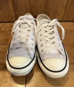 コンバース ホワイト ローカット スニーカー オールスター レザー 25.5cm