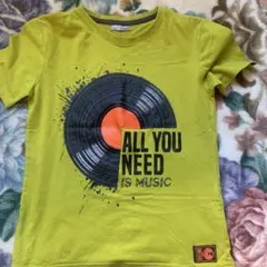 グリーン Tシャツ 音楽デザイン 146/152
