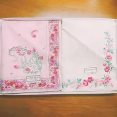 NINARICCIハンカチ ピンク&ホワイト2枚セット