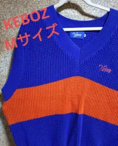 【人気アイテム】KEBOZ　コットンニット　ベスト　ボーダー　Mサイズのサムネイル