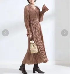 Ray BEAMS ベージュ ロングワンピース