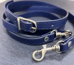 金具シルバー ショルダー ベルト ストラップ 合皮 細 ネイビー 単品 交換用