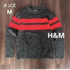 H＆M グレー×レッド　ニットのサムネイル
