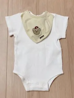 プティマイン スタイ付きロンパース ホワイト