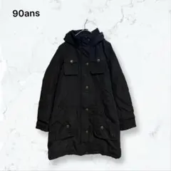 a3901 90ans ダウンコート 黒 M フード ファー付き 厚手 秋冬 - メルカリ
