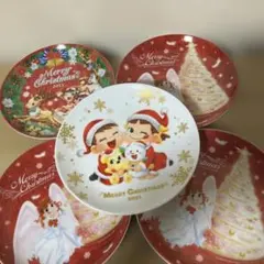 不二家 ペコちゃん クリスマスプレート 5枚セット　プレート△