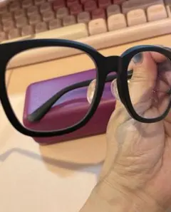 美品数回使用⭐︎度なしJINS マットブラックフレーム メガネ ケース付き