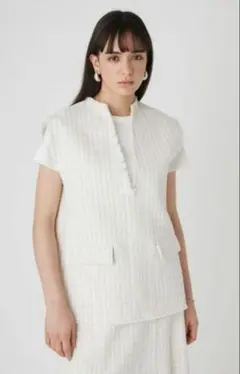 ミラオーウェン ツイードフラップベストプルオーバー