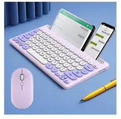 ブルートゥース キーボード 360度回転する丸いボタンキーボード ワイヤレスのサムネイル