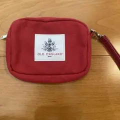 OLD ENGLAND ポーチ レッド ストラップ付