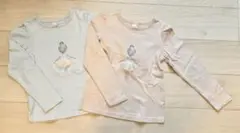 【petit mine プティマイン】バレリーナ カットソー長袖 2枚組 120