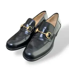 【美品】GUCCI ホースビットローファー　ゴールド金具　黒 23.5-24cm