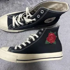 コンバース オールスター ハイカット バラ刺繍 黒 REACT 2.0 美品
