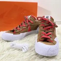 美品　ナイキ　サカイ　コラボ　スニーカー　ブレーザー　ロー　ブラウン　27.5㎝