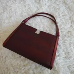 【美品】和装ハンドバッグ ボルドー ワインレッド フォーマル 昭和レトロ