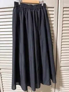 GU フレアロングスカート L 黒