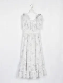 evelyn エブリン レースフリル花柄キャミワンピース アイスブルー 水色