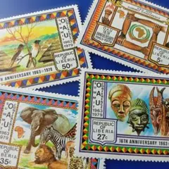 9959 外国切手 リベリア 1979年 野生動物 伝統文化 4V