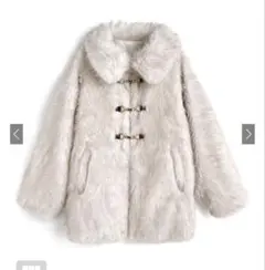 ♡最安値♡グレイル ビットつきミックスファーミドルコート アイボリー GRL