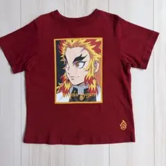 鬼滅の刃 煉獄杏寿郎 Tシャツ ボルドー　GU 120のサムネイル