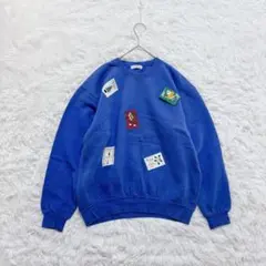 クリスマス柄トレーナー 裏起毛 スウェット 綿100% 秋冬 ホリデー 古着