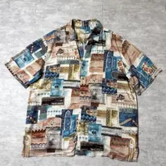 90s Batik Bay レーヨン100% アロハシャツ 総柄 サーフボードのサムネイル