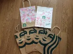 スターバックス♡ショッパー紙袋6枚セット♡ショップ袋♡ホリデー2020さくら限定