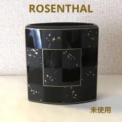 ローゼンタール フラワーベース金彩カレドール　黒×元禄模様　スタジオライン未使用のサムネイル