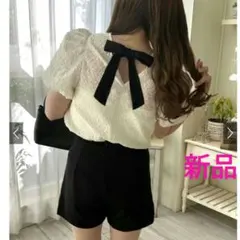 GRLふくれドットバックリボントップス［dh1364］