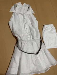 キャバドレス / 襟付きウエストベルトフレアミニドレス / XS