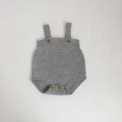 ニットロンパース グレー ベビー服 バースデイ cottoli コトリ　80