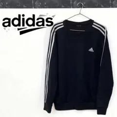 adidas ブラック トレーナー ブラック 男女兼用  タグなし サイズ不明