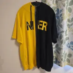NIER ジップアップパーカー 黒/黄色
