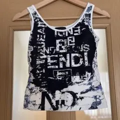【美品】FENDI フェンディ ズッカ柄 タンクトップ キャミソール イタリア製 中古・古着通販】FENDI (フェンディ) ズッカ柄キャミソールワンピース