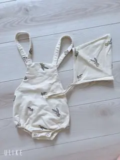 レモン柄　ロンパース バブーシュカ付き