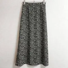 美品 s0807【ナノユニバース】花柄ロングスカート 後ろウエストゴム 総柄