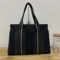 《美品》 HERMES（エルメス） キャンパス×レザー トートバッグ ブラックのサムネイル