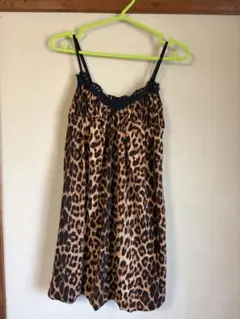 lipservice ヒョウ柄バルーンキャミワンピ　F